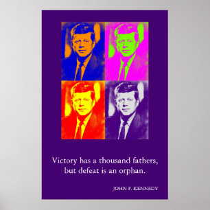 JFK John F. Kennedy citeert overwinning Poster