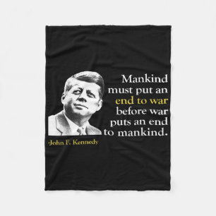 JFK John F Kennedy President Einde Oorlog Quote Fleece Deken