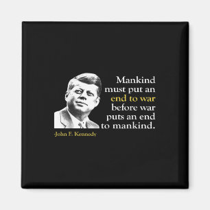 JFK John F Kennedy President Einde Oorlog Quote Magneet
