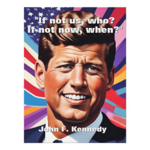 JFK John F. Kennedy Quote Motivatie inspiratie Foto Afdruk