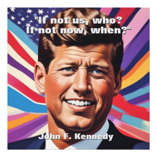 JFK John F. Kennedy Quote Motivatie inspiratie Foto Afdruk