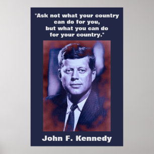 JFK John F. Kennedy Quote Motivatie inspiratie Poster