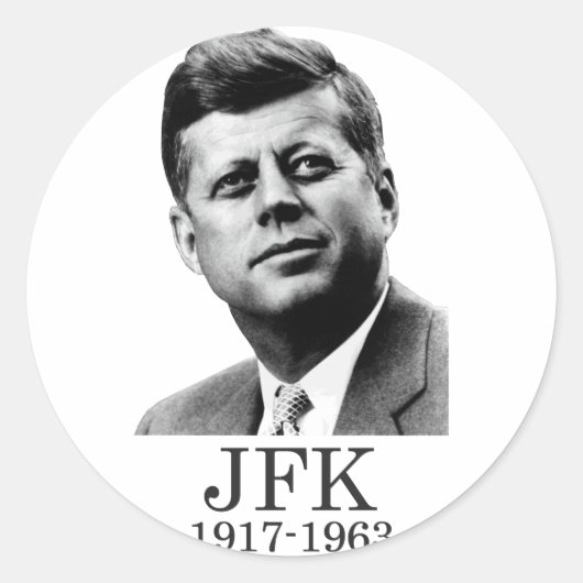 JFK - John F. Kennedy Ronde Sticker (Voorkant)