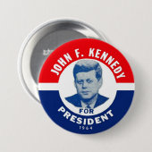 JFK Memorial pin 1964 Ronde Button 7,6 Cm (Voorkant /achterkant)