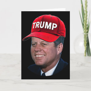 Jfk met Trump-hoed Funny John F Kennedy Meme Gr Kaart