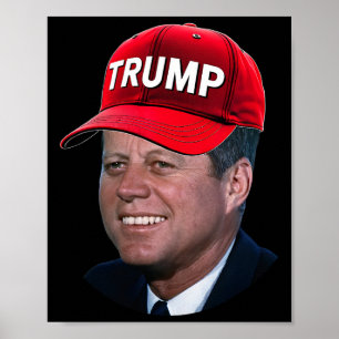 Jfk met Trump-hoed Funny John F Kennedy Meme Gr Poster