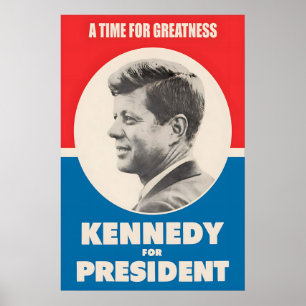 JFK Presidentiële Campagneposter Vintage Verkiezin Poster