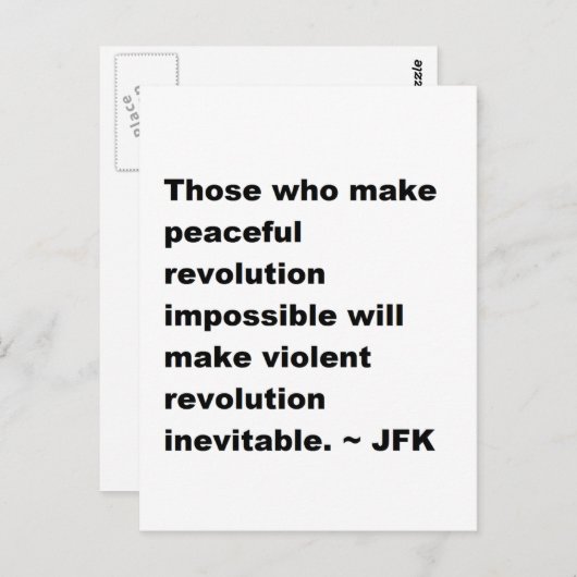 JFK Quote Briefkaart (Voorkant / Achterkant)