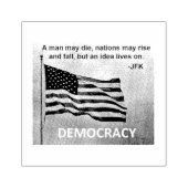JFK Quote Democracy American Flag Design Rubberstempel (Afrduk)
