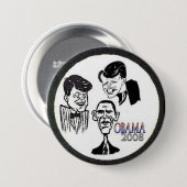 JFK/RFK/BHO Caricature Button (Voorkant /achterkant)