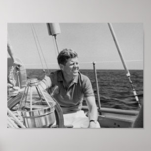 JFK Sailing on Vacation Poster