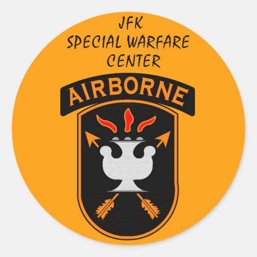 JFK SPECIAL WARFARE CENTRUM RONDE STICKER (Voorkant)