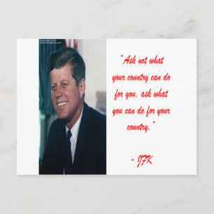 JFK & Vraag Niet Quote Briefkaart