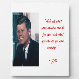 JFK & Vraag Niet Quote Fotoplaat