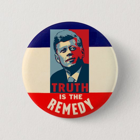 JFK: Waarheid is de Oplossing Ronde Button 5,7 Cm (Voorkant)