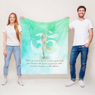 JGA Instructor Meditation Tree Pose Om Sign Quote Fleece Deken