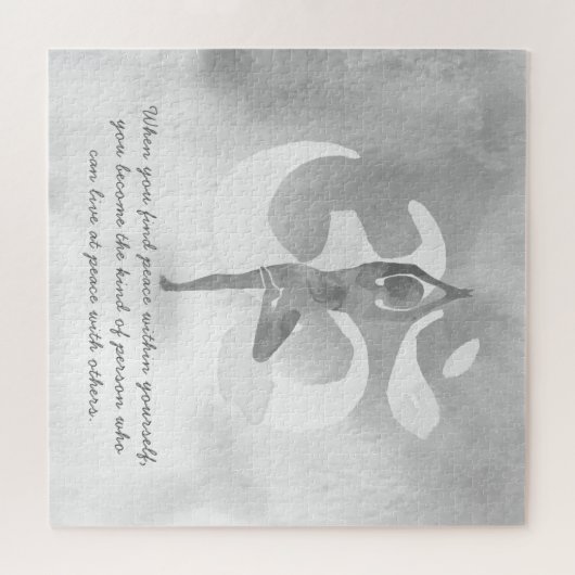 JGA Instructor Meditation Tree Pose Om Sign Quote Legpuzzel (Horizontaal)