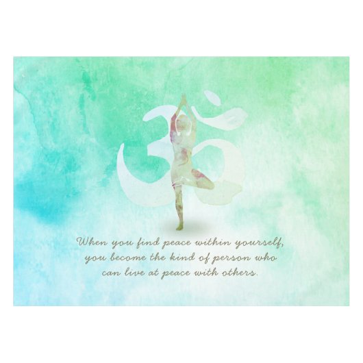 JGA Instructor Meditation Tree Pose Om Sign Quote Tafelkleed (Voorkant (Horizontaal))