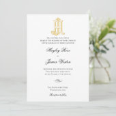 JH Monogram of HJ Monogram Wedding Invitaties Kaart (Staand voorkant)