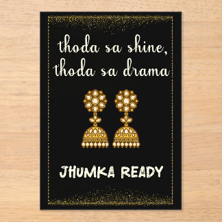 jhumka desi trouwteken acryl uitnodigingen