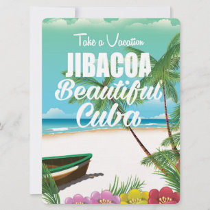 Jibacoa Cuba strand vakantion poster Kaart