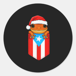 Jibaro Coqui Frog Puerto Rico Vlag Boricua Cket Ch Ronde Sticker
