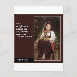 Jiddische spreuk over appels & grafiek briefkaart