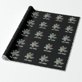 Jig Saw Funny Jigzaag Tool Pun Dark BG Cadeaupapier (Uitgerold)