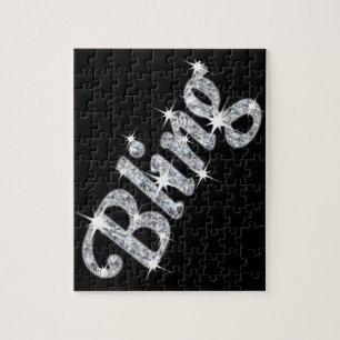 Jig zaag puzzel met faux diamantdesign
