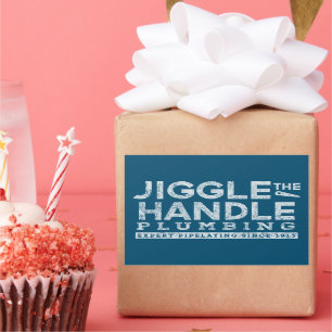 Jiggle de Handvat Loodgieterij Wit Gfx Blauwgroen Rechthoekige Sticker