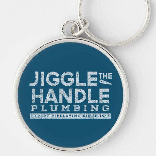 Jiggle de Handvat Loodgieterij Wit Gfx Blauwgroen Sleutelhanger (Voorkant)