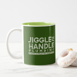 Jiggle de Handvat Loodgieterswerk Witte Gfx Tweekleurige Koffiemok
