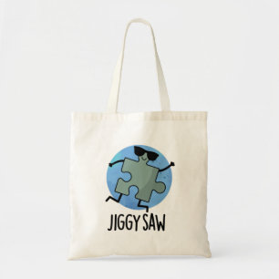 Jiggy Saw Funny Dancing Jigzaag Puzzle Pun Tote Bag