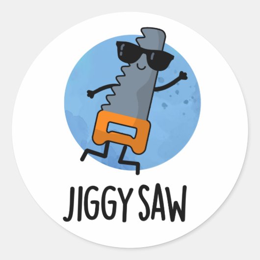 Jiggy Zag Grappig Dancing Tool Pun Ronde Sticker (Voorkant)
