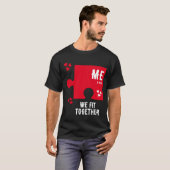 Jigsaw Hart WE PASSEN SAMEN Koppels Valentijn T-shirt (Voorkant volledig)