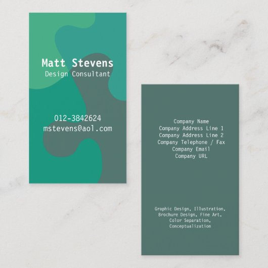 Jigsaw Ocean Tones Carte de visite (Devant / Derrière)