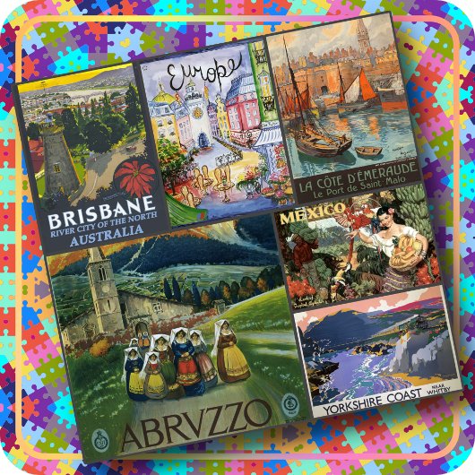 JIGSAW PUZZEL - 6 World Travel Posters
