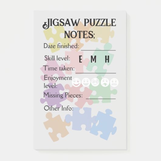 Jigsaw puzzel notities voor puzzelfanaat post-it® notes (Voorkant)