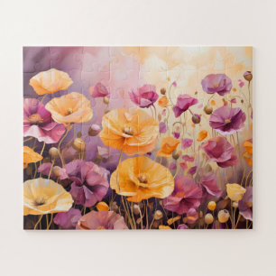 Jigsaw Puzzel van Poppies in een veld zachte kleur