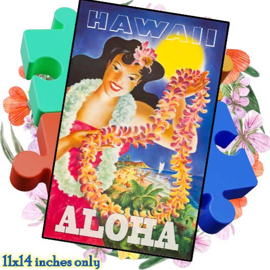 JIGSAW PUZZLE 11x14 - Vintage Hawaii Travel