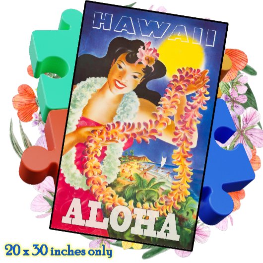 JIGSAW PUZZLE 20x30 - Poster de voyage Hawaii Vint