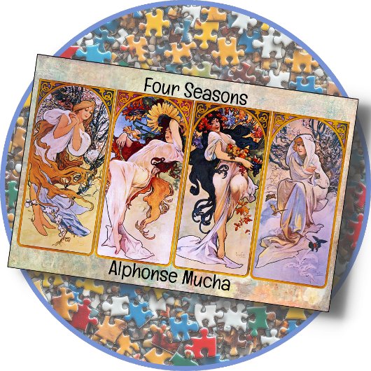 JIGSAW PUZZLE - Alphonse Mucha's "Vier Seizoenen" Legpuzzel