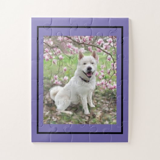 Jigsaw Puzzle Blanc Akita (Vertical)