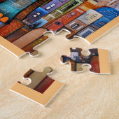 JIGSAW PUZZLE - Blue Elephant Dropping into Town Legpuzzel (Zijkant)