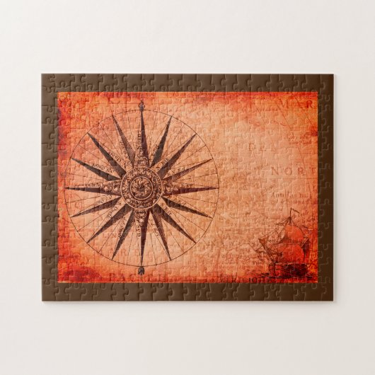 jigsaw puzzle carte antique sépia tons (Horizontal)