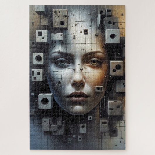 Jigsaw puzzle de fille Matrix d'art Abstrait (Vertical)