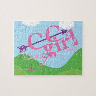 Jigsaw puzzle fille cross-country