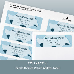 Jigsaw Puzzle Kids Birthday Party Return Address Etiket