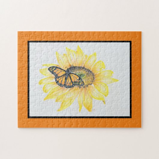 Jigsaw Puzzle Monarque sur tournesol (Horizontal)
