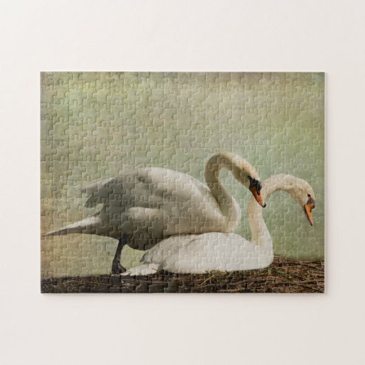 JIGSAW PUZZLE-NESTING SWANS LEGPUZZEL (Horizontaal)